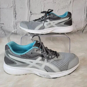 Asics Women's Stormer Running Shoe Gym Workout Athletic Sneaker Sz 9.5 Gray Blue